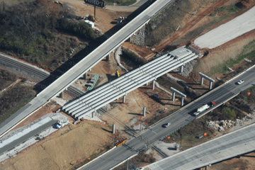 Work is progressing on the new westbound U.S. 60 bridge over the railroad tracks